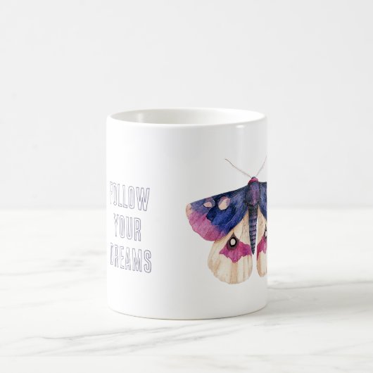 Lila Creme Rosa Schmetterling Kaffeetasse (Mittel)
