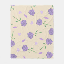 Lila Creme Tropical Floral Botanic Fleecedecke