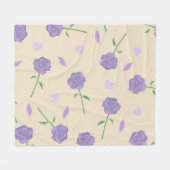 Lila Creme Tropical Floral Botanic Fleecedecke (Vorderseite (Horizontal))