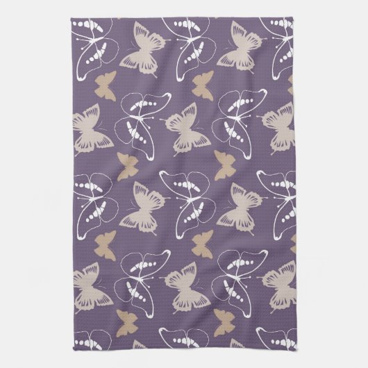 Lila Cremflug von Schmetterlingen Handtuch (Vertikal)