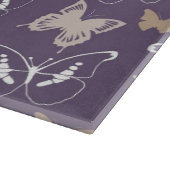 Lila Cremflug von Schmetterlingen Schneidebrett (Ecke)