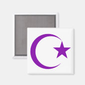Lila Crescent & Star.png Magnet (Vorderseite/Rückseite)