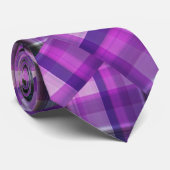 Lila Crisscross Tartan Design, Krawatte (Gerollt)