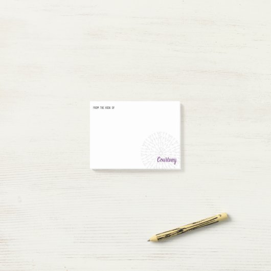 Lila Crochet Chart Post-it Klebezettel (Auf Schreibtisch)