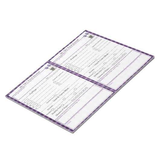 Lila Crocus 5 - 1 Food Journal Pages Notepad Notizblock (angewinkelt)