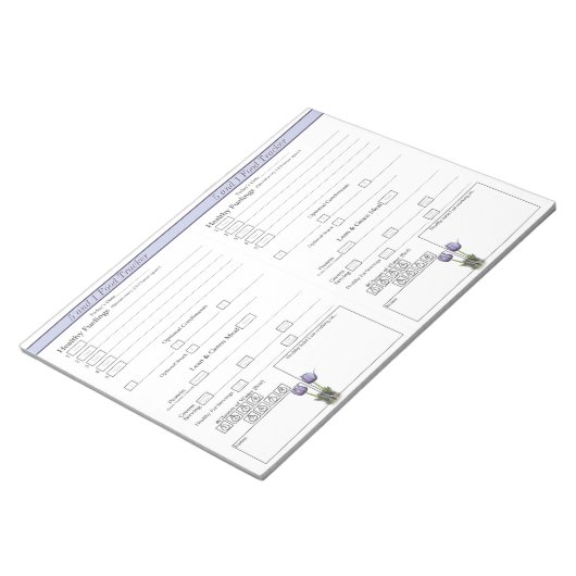 Lila Crocus 5 und 1 Daily Food Tracker Notepad Notizblock (angewinkelt)