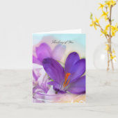 Lila Crocus Blank Karte (Gelbe Blume)