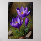 Lila Crocus Blume Art Print Poster (Vorne)