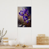 Lila Crocus Blume Art Print Poster (Küche)