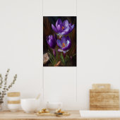 Lila Crocus Blume Art Print Poster (Küche)