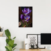Lila Crocus Blume Art Print Poster (Heimbüro)