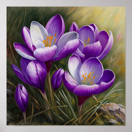 Lila Crocus Blume Art Print Poster (Vorne)