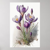 Lila Crocus Blume Art Print Poster (Vorne)