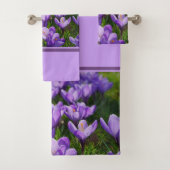 Lila Crocus Blume Badhandtuch Set (Insitu)