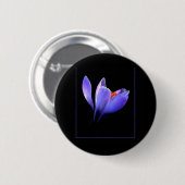 Lila CROCUS-Blume Button (Vorne & Hinten)