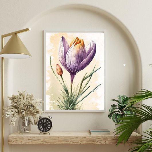 Lila Crocus Blume Florenz Poster
