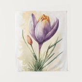 Lila Crocus Blume Florenz Wandteppich (Vorderseite)