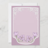 Lila Crocus-Blume im Frühjahr Einladung (Rückseite)