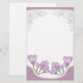 Lila Crocus-Blume im Springtime Briefpapier (Vorne/Hinten)