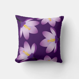 Lila Crocus-Blume Kissen