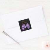 Lila Crocus-Buchzeichen Quadratischer Aufkleber (Umschlag)