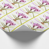 Lila Crocus Fine Art Happy Osterpackung Geschenkpapier (Ecke)