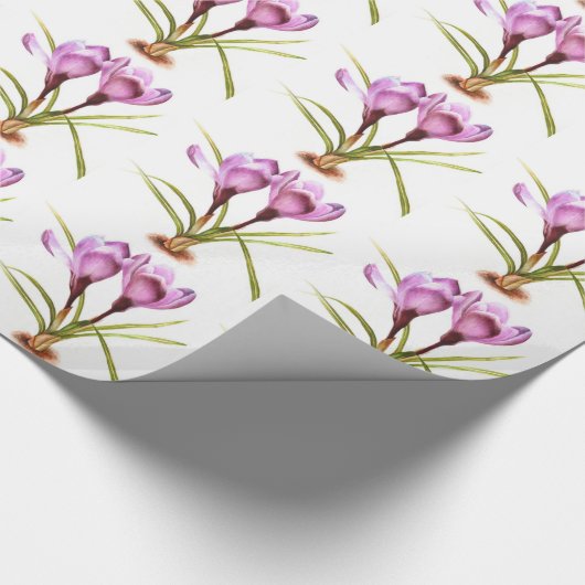 Lila Crocus Fine Art Verpackung Geschenkpapier (Ecke)