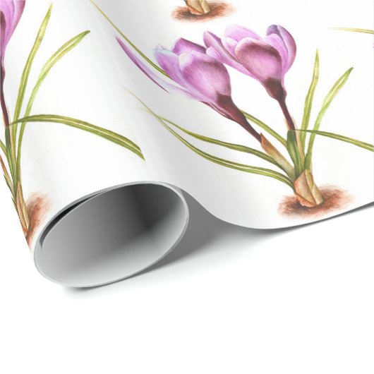 Lila Crocus Fine Art Verpackung Geschenkpapier (Rolleneckpunkt)