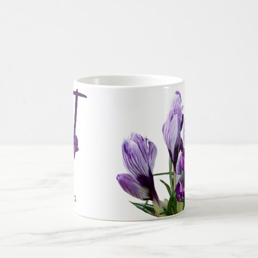 Lila Crocus floral fun Kaffeetasse (Mittel)