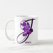 Lila Crocus floral fun Kaffeetasse (Links)