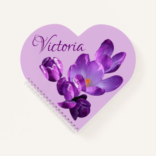 Lila Crocus floral Notizblock (Vorderseite)