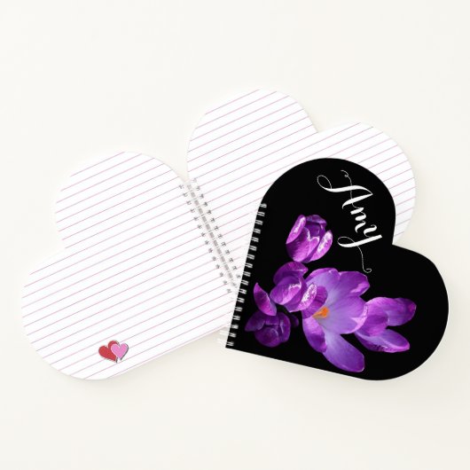 Lila Crocus floral Notizblock (Innenseite)