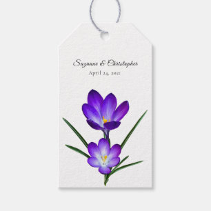 Lila Crocus-Geschenk-Tags Geschenkanhänger