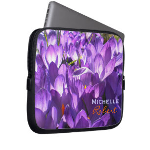 Lila Crocus Notebook-Gehäuse *Personalisieren* Laptopschutzhülle