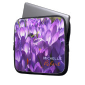 Lila Crocus Notebook-Gehäuse *Personalisieren* Laptopschutzhülle (Vorderseite Links)