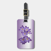 Lila Crocus Spring Floral Gepäckanhänger (Vorderseite vertikal)
