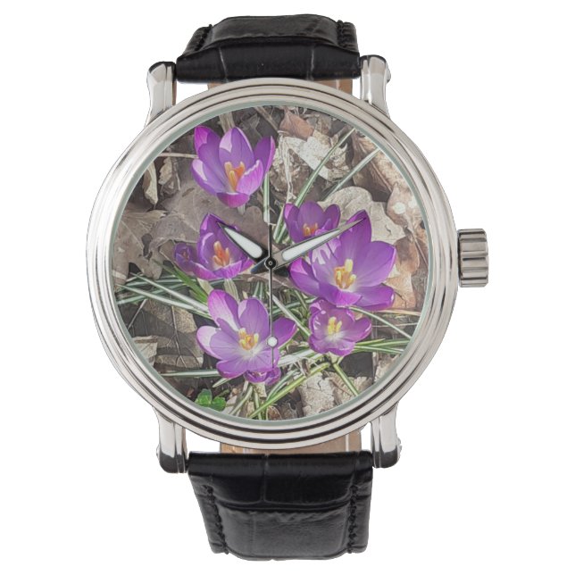 Lila Crocus Watch Armbanduhr (Vorderseite)