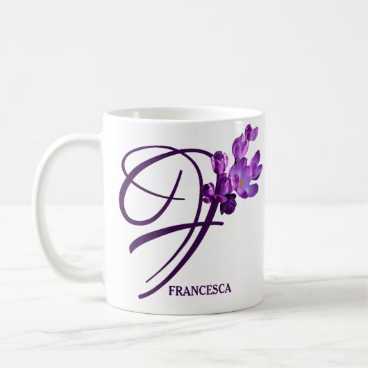 Lila Crocuses floral, individuell anpassbarer Fran Kaffeetasse (Links)