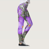 Lila Crocuses Frühlingsblumen Leggings (Rechts)