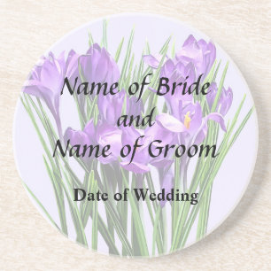 Lila Crocuses Hochzeitsprodukte Getränkeuntersetzer