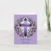 Lila Cross-Beileid-Note Dankeskarte (Vorderseite)