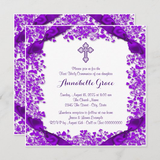 Lila Cross First Kommune Einladung (Vorne/Hinten)