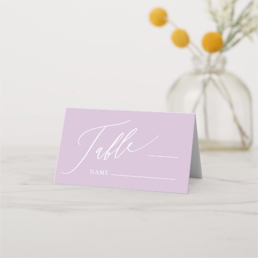 Lila Cross Girl-Taufe Falte Platzkarte (Vorderseite)