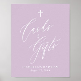 Lila Cross Girl Tauferkarten & Gifts Poster