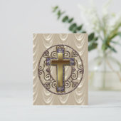 Lila Cross Round Postkarte (Stehend Vorderseite)