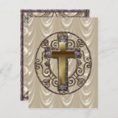 Lila Cross Round Postkarte (Vorne/Hinten)