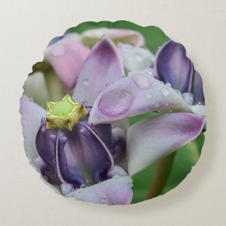 Lila Crown Blume Pillow Rundes Kissen