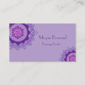 Lila Crown Chakra Energy Healer Reiki Visitenkarte (Vorderseite)