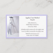 Lila Crutches Equipment Medical Senior Care Visitenkarte (Vorderseite)