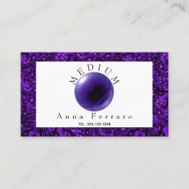 Lila Crystal Ball & Amethyst Fortune-Telling Visitenkarte